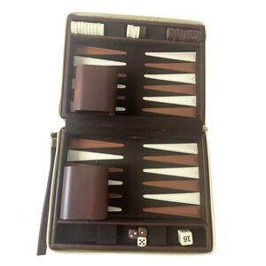 Vintage Cardinal Backgammon  INCOMPLETE SET  Travel Zipper Case Portable